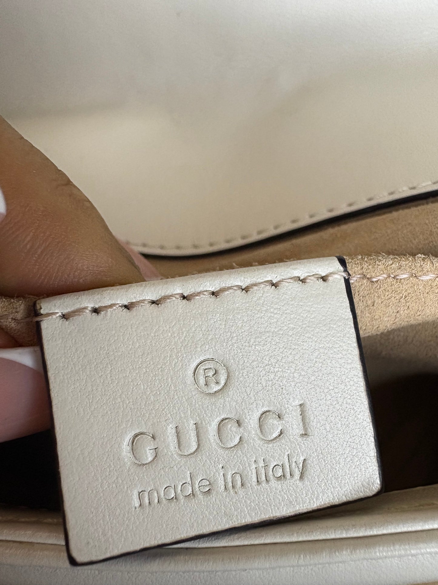 Gucci GG Marmont Small – White Matelassé Leather