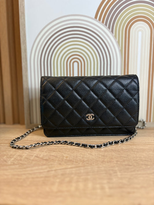 Chanel Wallet on Chain – Caviar Negro con Herrajes Plateados