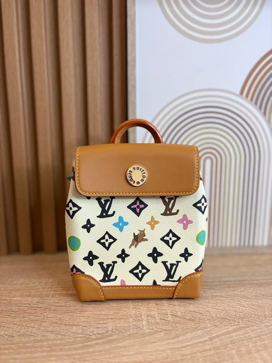 Louis Vuitton Mini Backpack – Edición Especial Multicolor con Gráficos Ilustrados