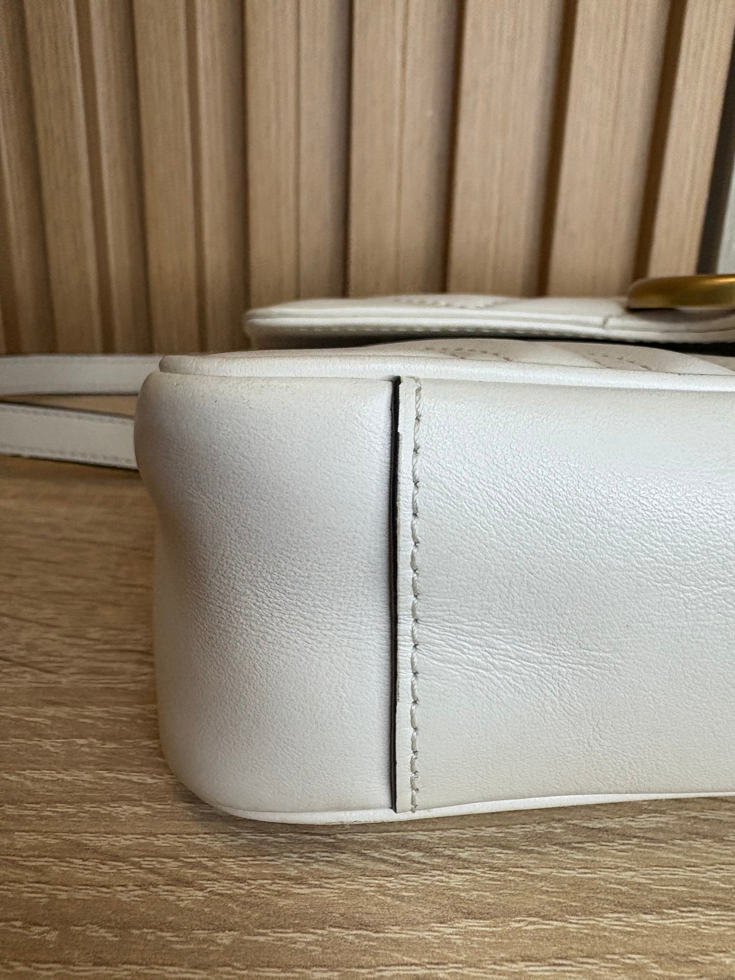 Gucci GG Marmont Small – White Matelassé Leather